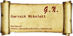 Garzsik Nikolett névjegykártya